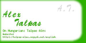 alex talpas business card